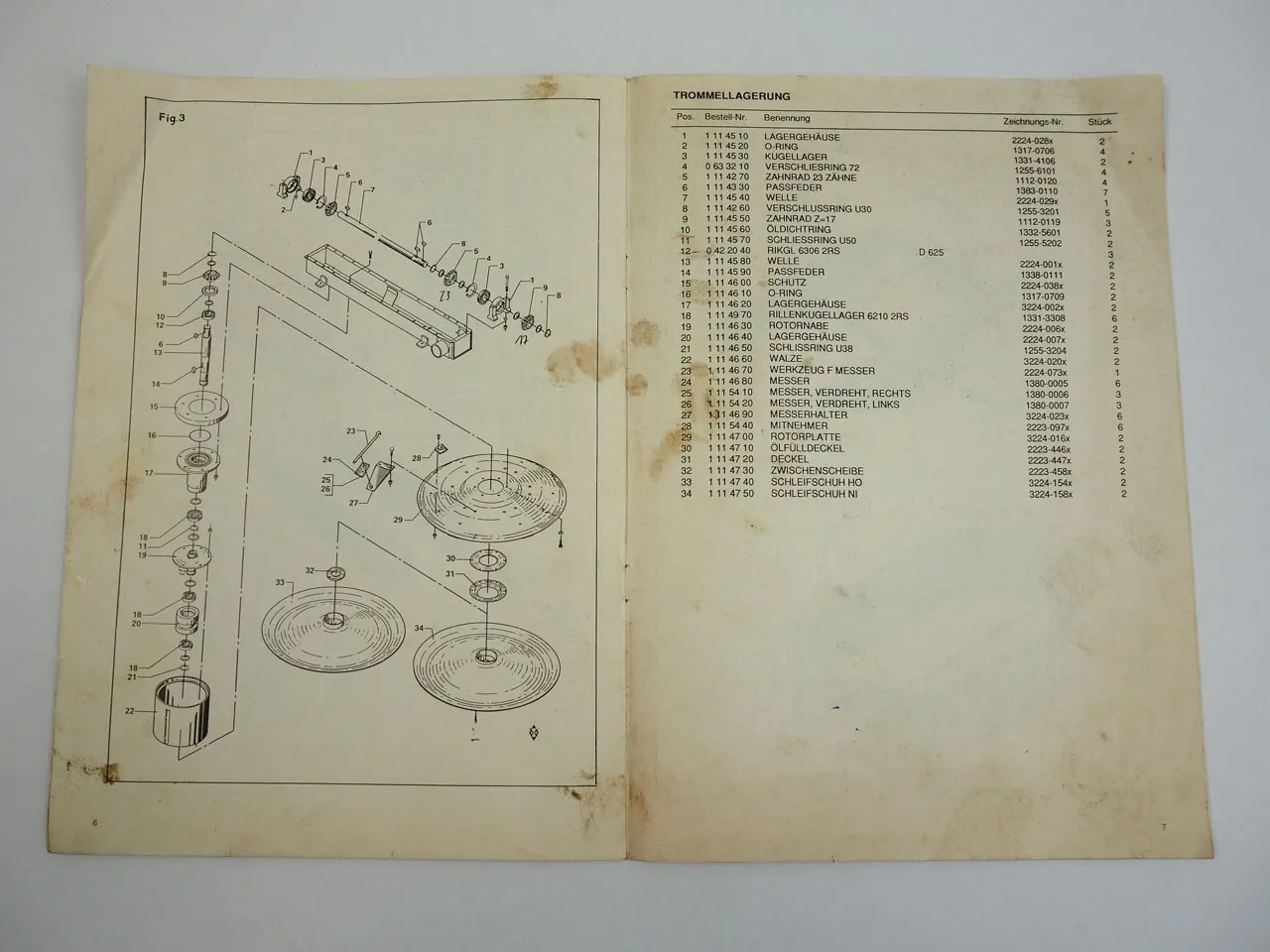 Stoll M170T Trommelmähwerk Betriebsanleitung Ersatzteilliste 1992