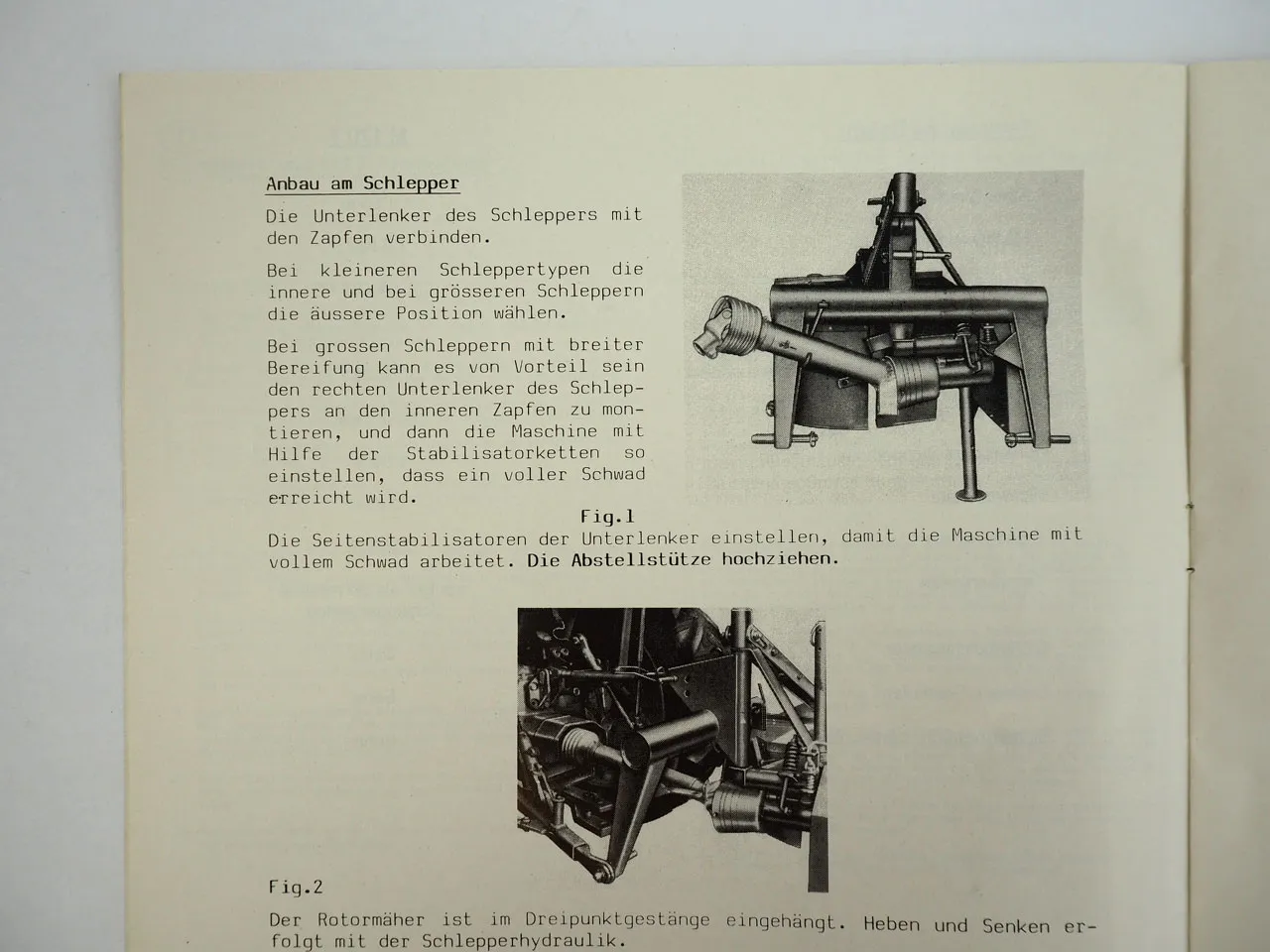 Stoll M170T Trommelmähwerk Betriebsanleitung Ersatzteilliste 1992