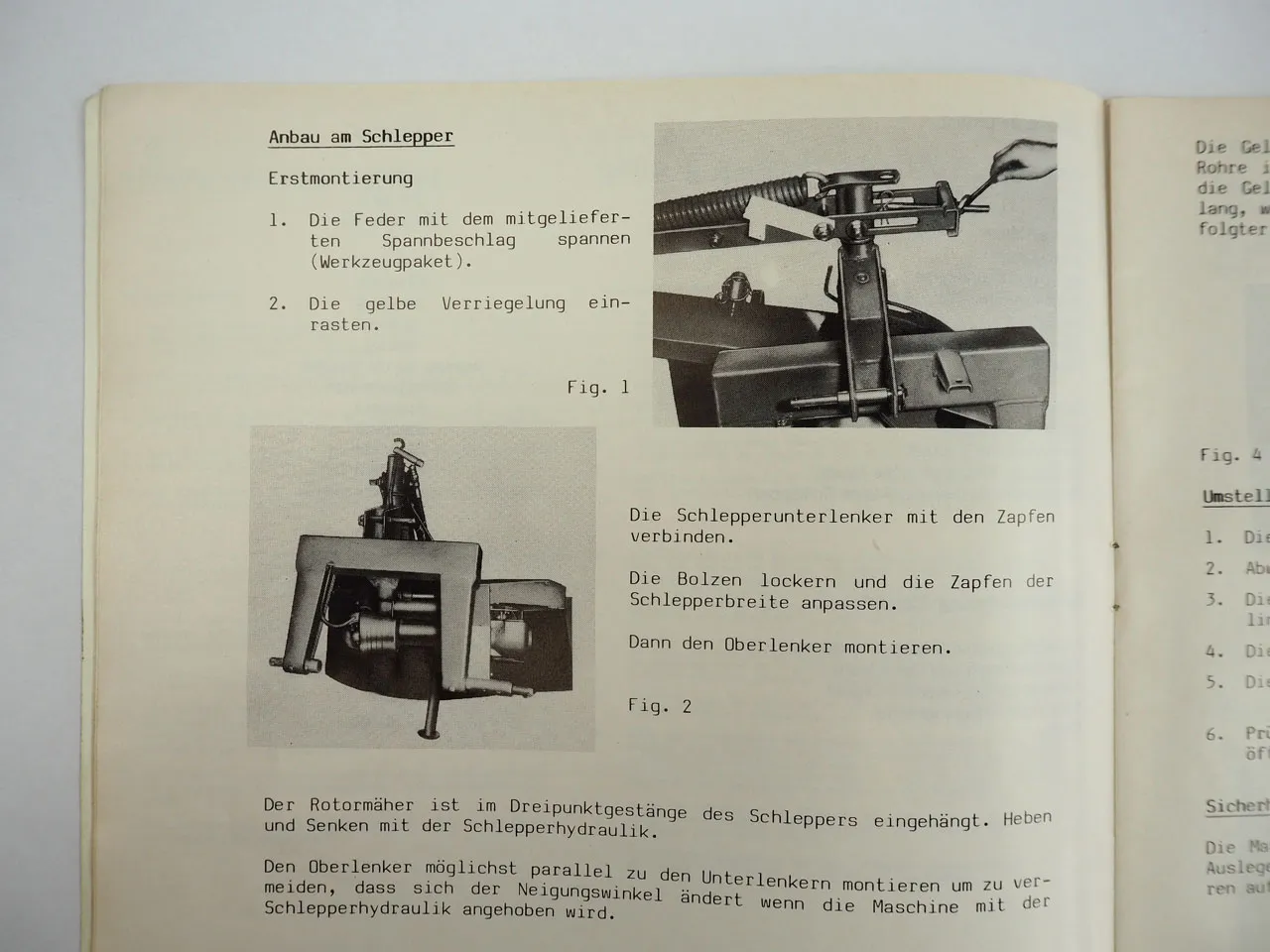 Stoll M225 TS Trommelmähwerk Betriebsanleitung Ersatzteilliste 1993