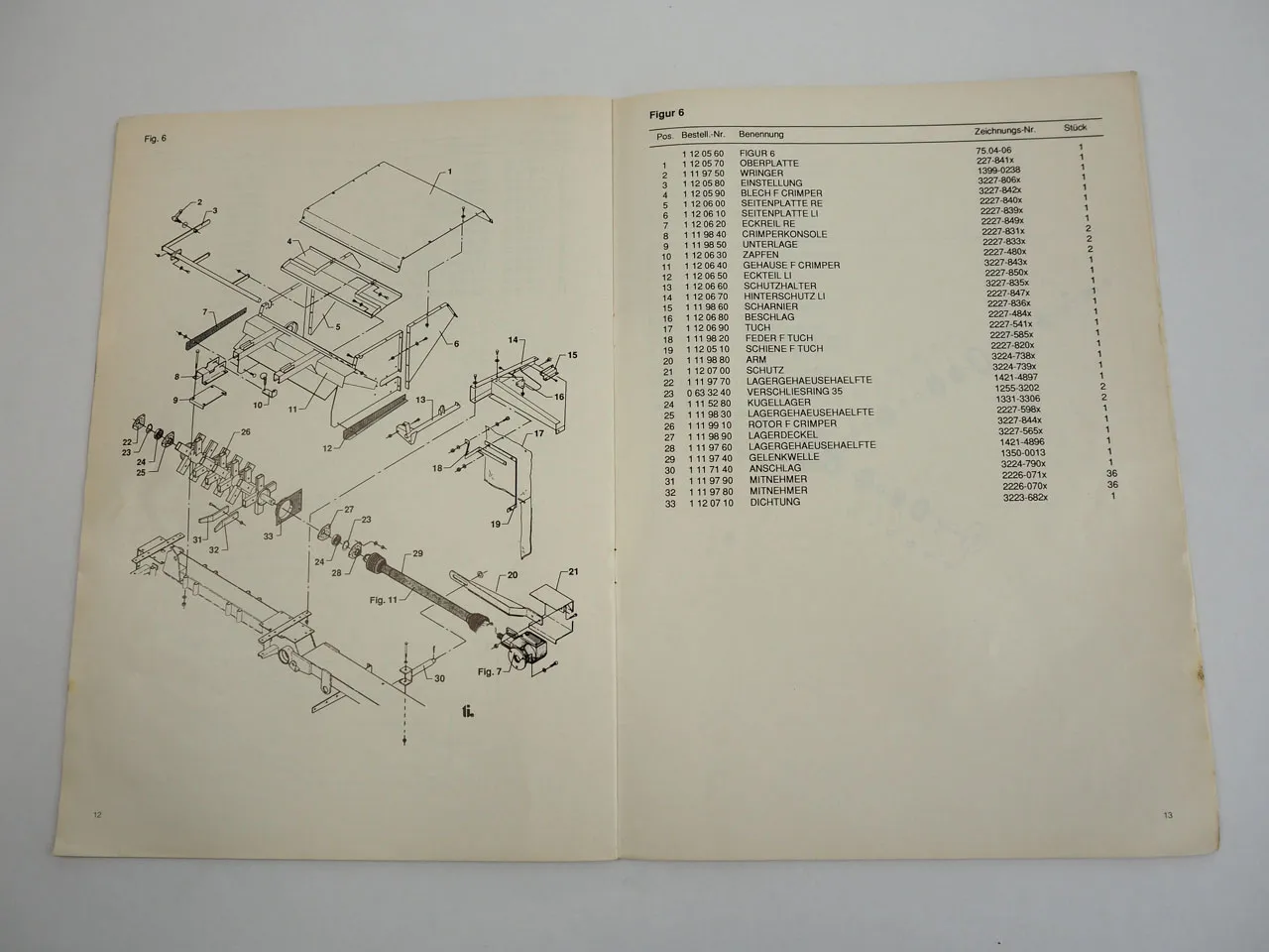 Stoll M225 TS Trommelmähwerk Betriebsanleitung Ersatzteilliste 1993