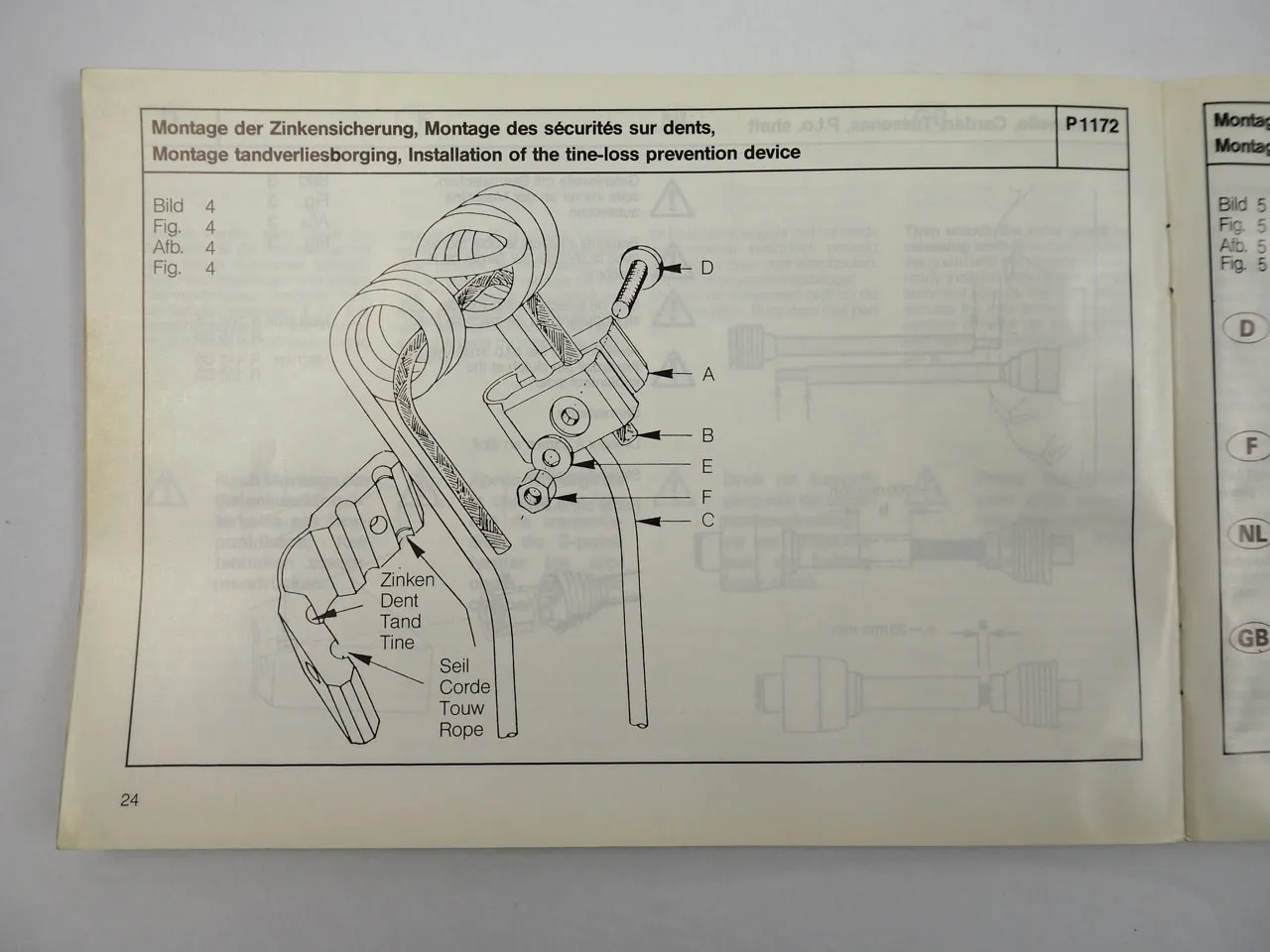 Stoll R 285 315 335 415 DS Schwader Bedienungsanleitung Ersatzteilliste 1991
