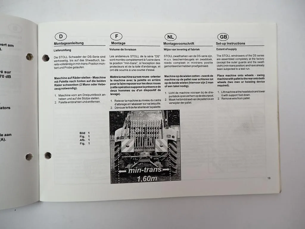Stoll R420-4 DS AS Schwader Betriebsanleitung Ersatzteilliste 2003