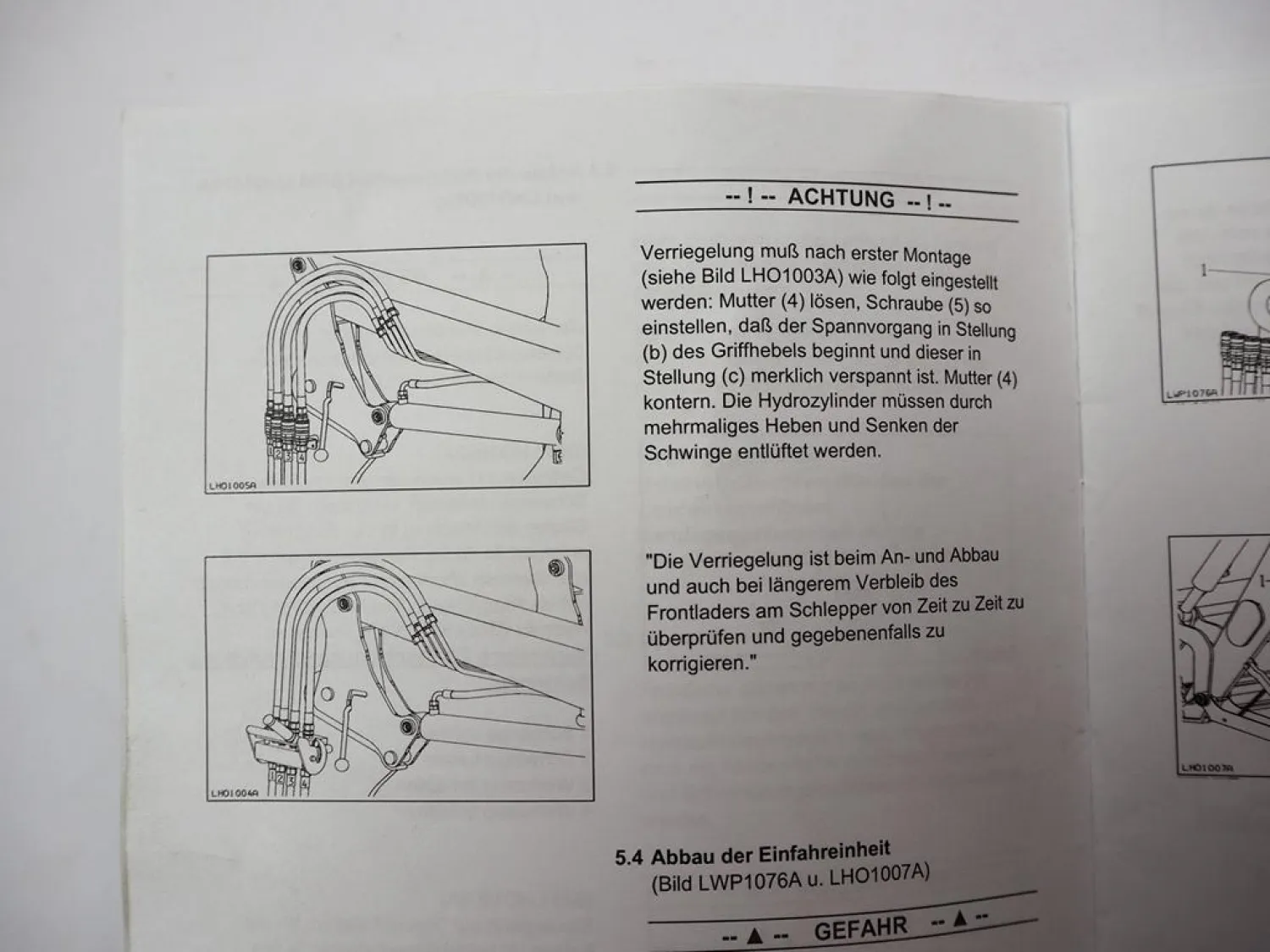 Stoll Robust F HDPM Frontlader Betriebsanleitung Anbau Hydraulikplan 2004