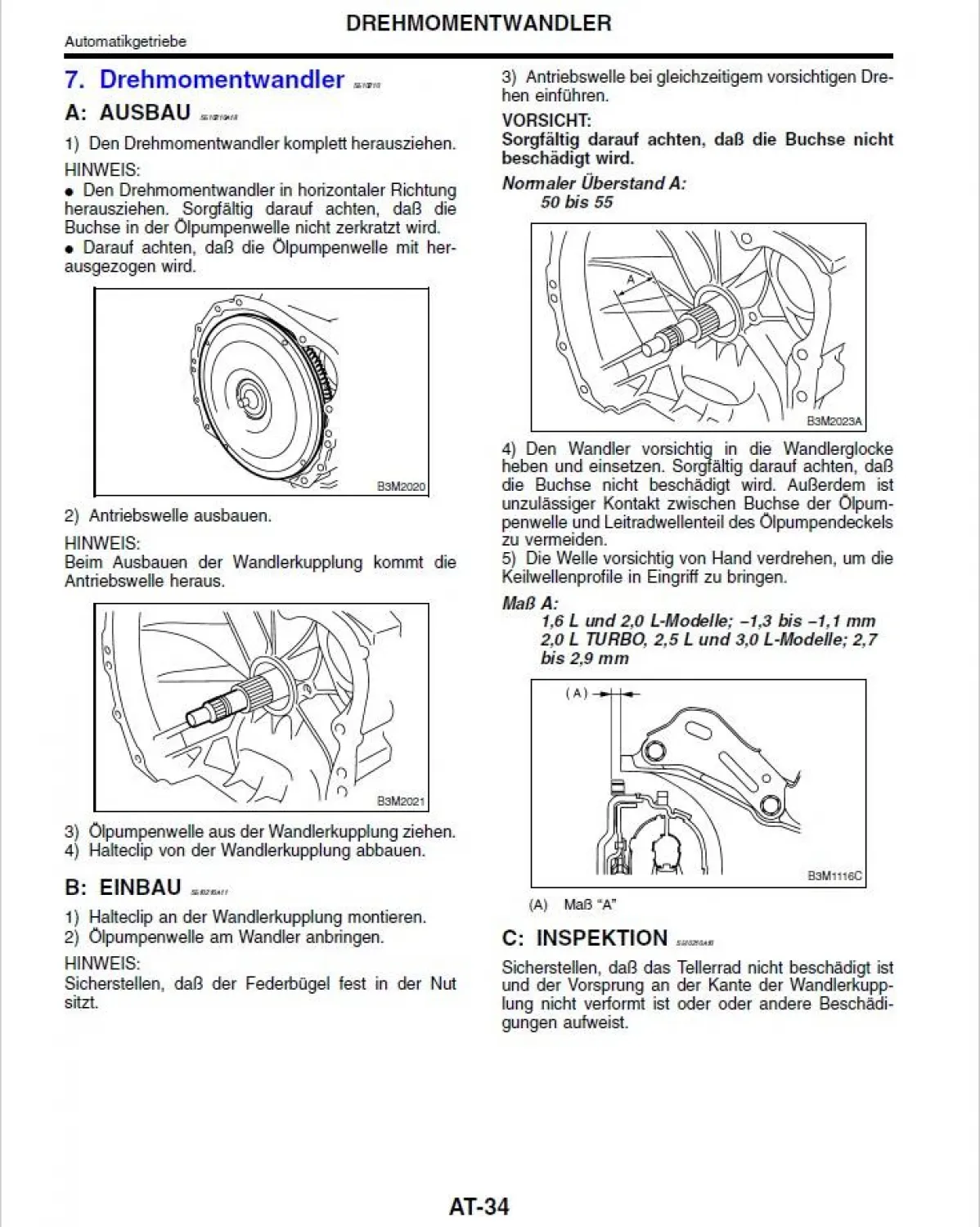 Subaru Automatikgetriebe Werkstatthandbuch Automatic Transmission Service Manual
