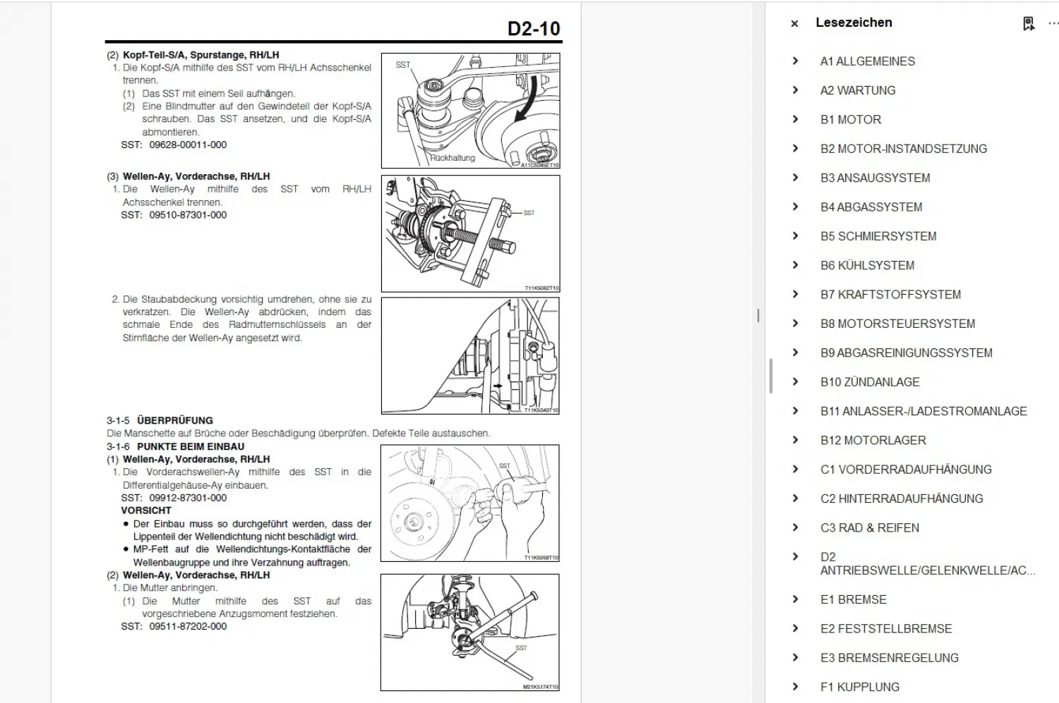 Subaru Justy M300 2008 Werkstatthandbuch Reparaturanleitung
