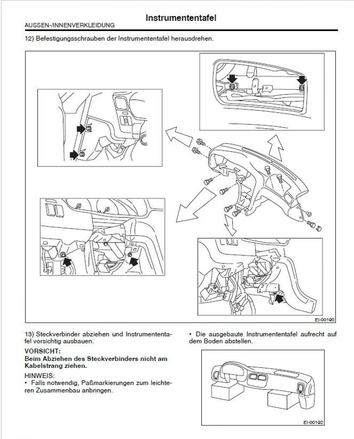 Subaru Legacy 2003 Werkstatthandbuch Reparaturanleitung & Karosserie + Technik