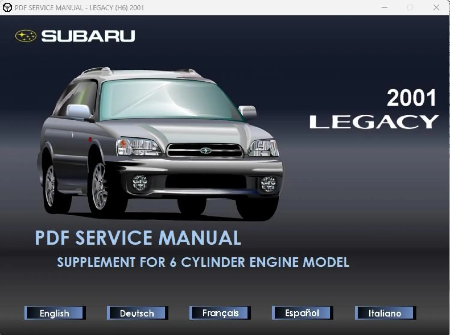 Subaru Legacy BE BH ab 2001 6 Zyl. Motor H6 Werkstatthandbuch Reparaturanleitung