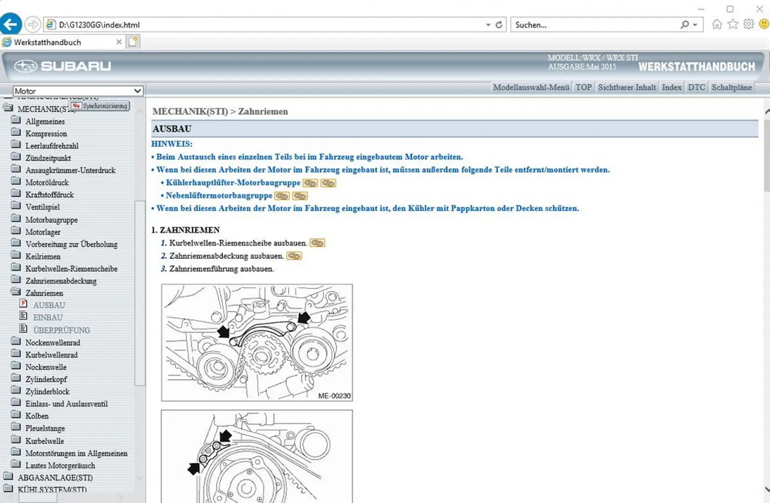Subaru WRX / WRX STI 2015 2016 Werkstatthandbuch Reparaturanleitung
