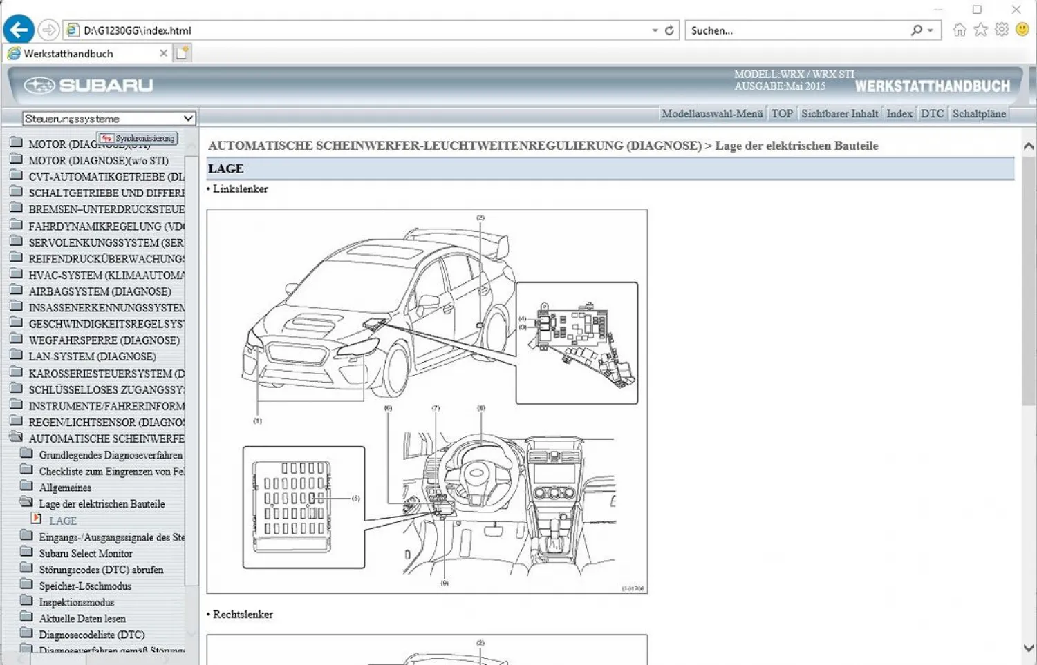 Subaru WRX / WRX STI 2015 2016 Werkstatthandbuch Reparaturanleitung
