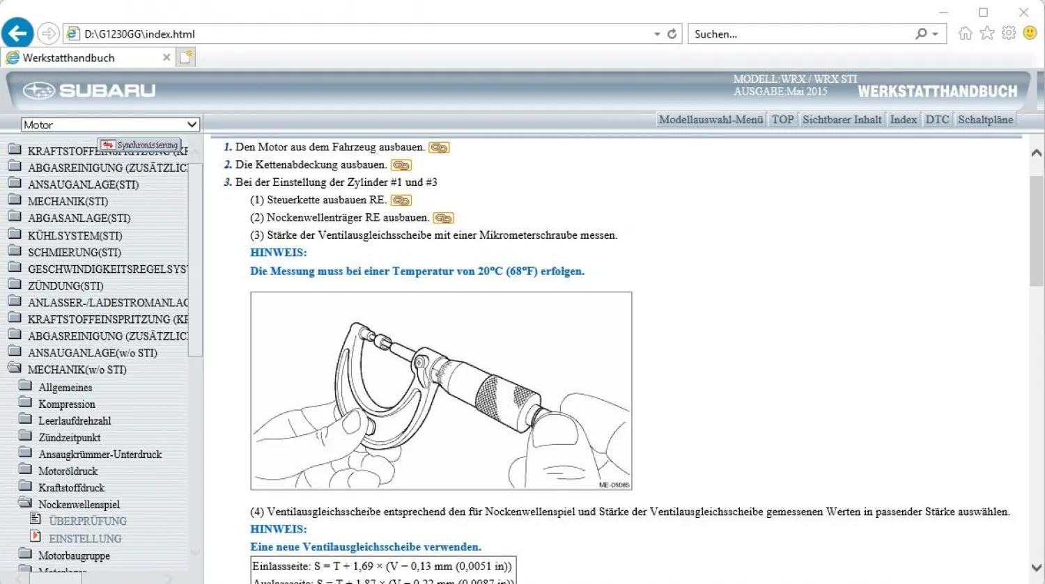 Subaru WRX / WRX STI 2015 2016 Werkstatthandbuch Reparaturanleitung orig. CD