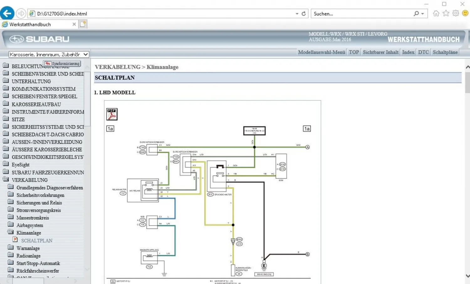 Subaru WRX / WRX STI Levorg 2015 - 2017 Werkstatthandbuch Reparaturanleitung