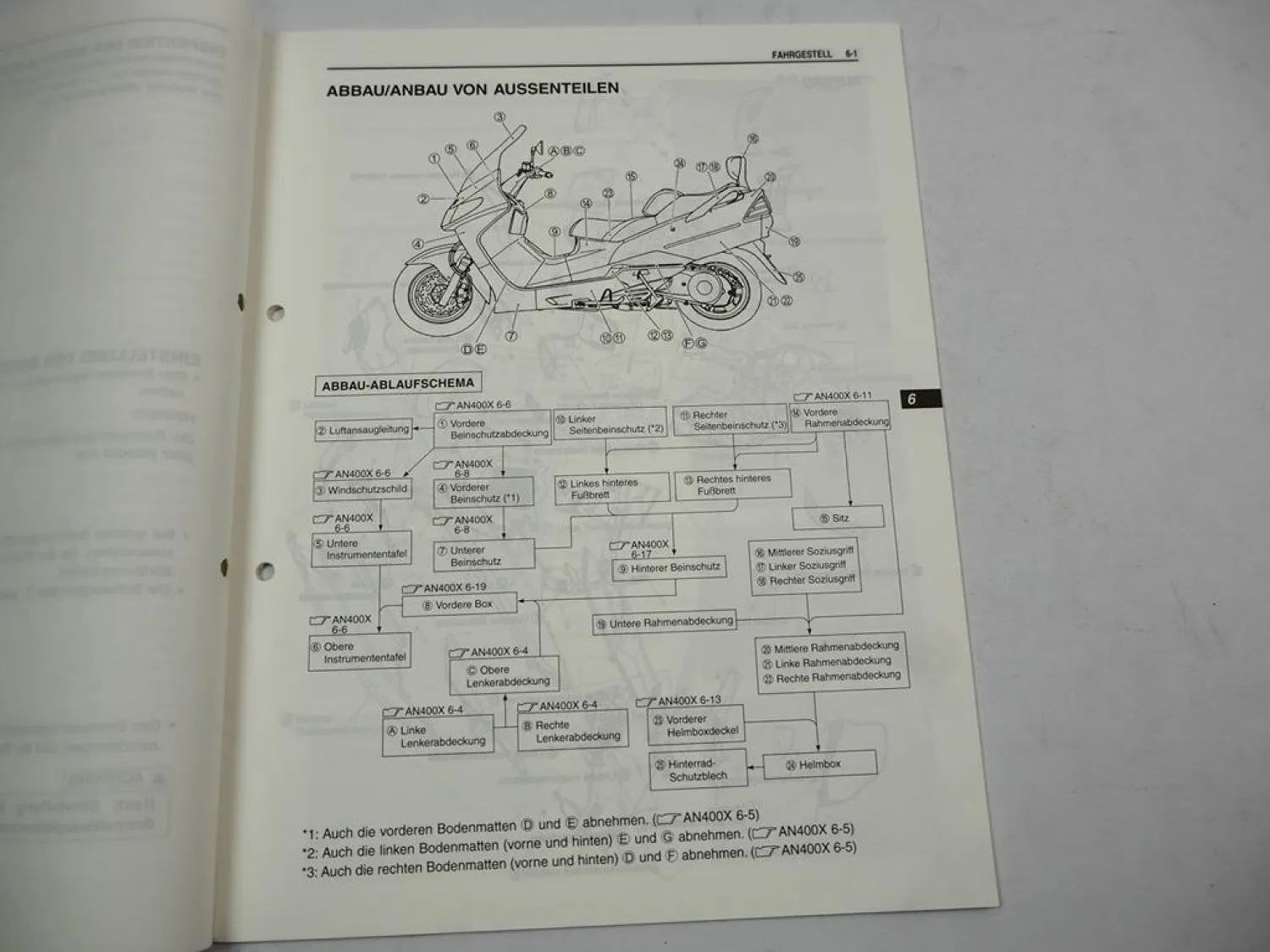 Suzuki AN400 K1 Werkstatthandbuch 2001 Ergänzung zur Reparaturanleitung Wartung