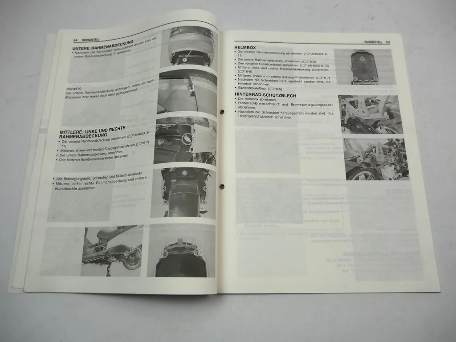 Suzuki AN400 K1 Werkstatthandbuch 2001 Ergänzung zur Reparaturanleitung Wartung