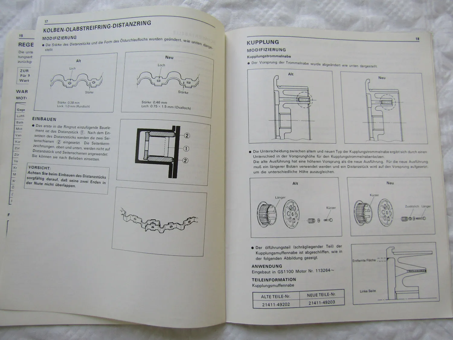Suzuki GSX1100 Ergänzung Zusatz zum Werkstatthandbuch Reparaturhandbuch 81