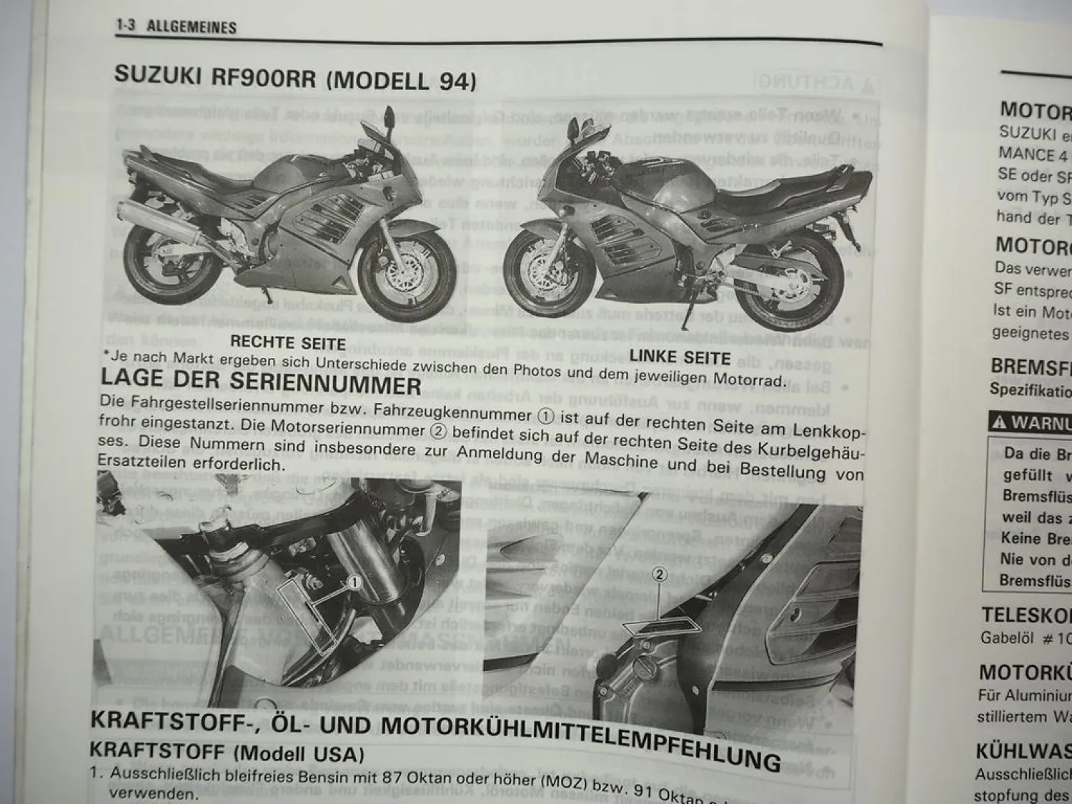 Suzuki RF 900 RR RS Werkstatthandbuch 1994-95 Reparaturanleitung Wartungsanleitung