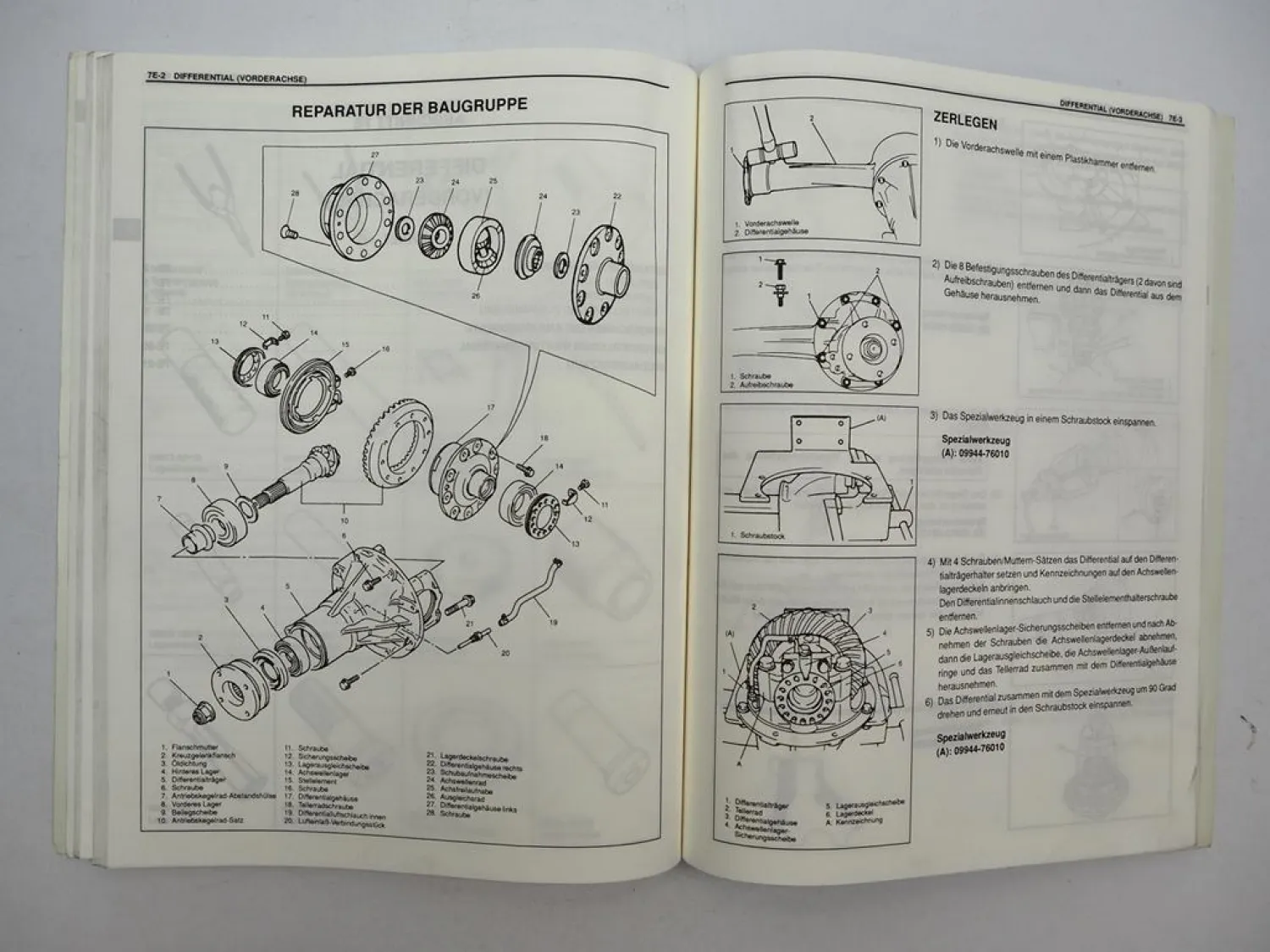 Suzuki SQ416/420/625 Grand Vitara Werkstatthandbuch Getriebe Differential 1998