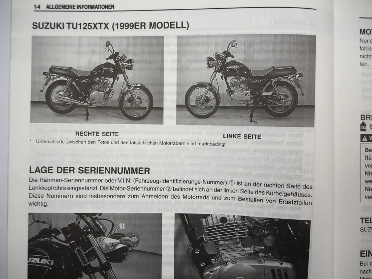 Suzuki TU125 XT Werkstatthandbuch ab 1999 Reparaturanleitung Wartungsanleitung