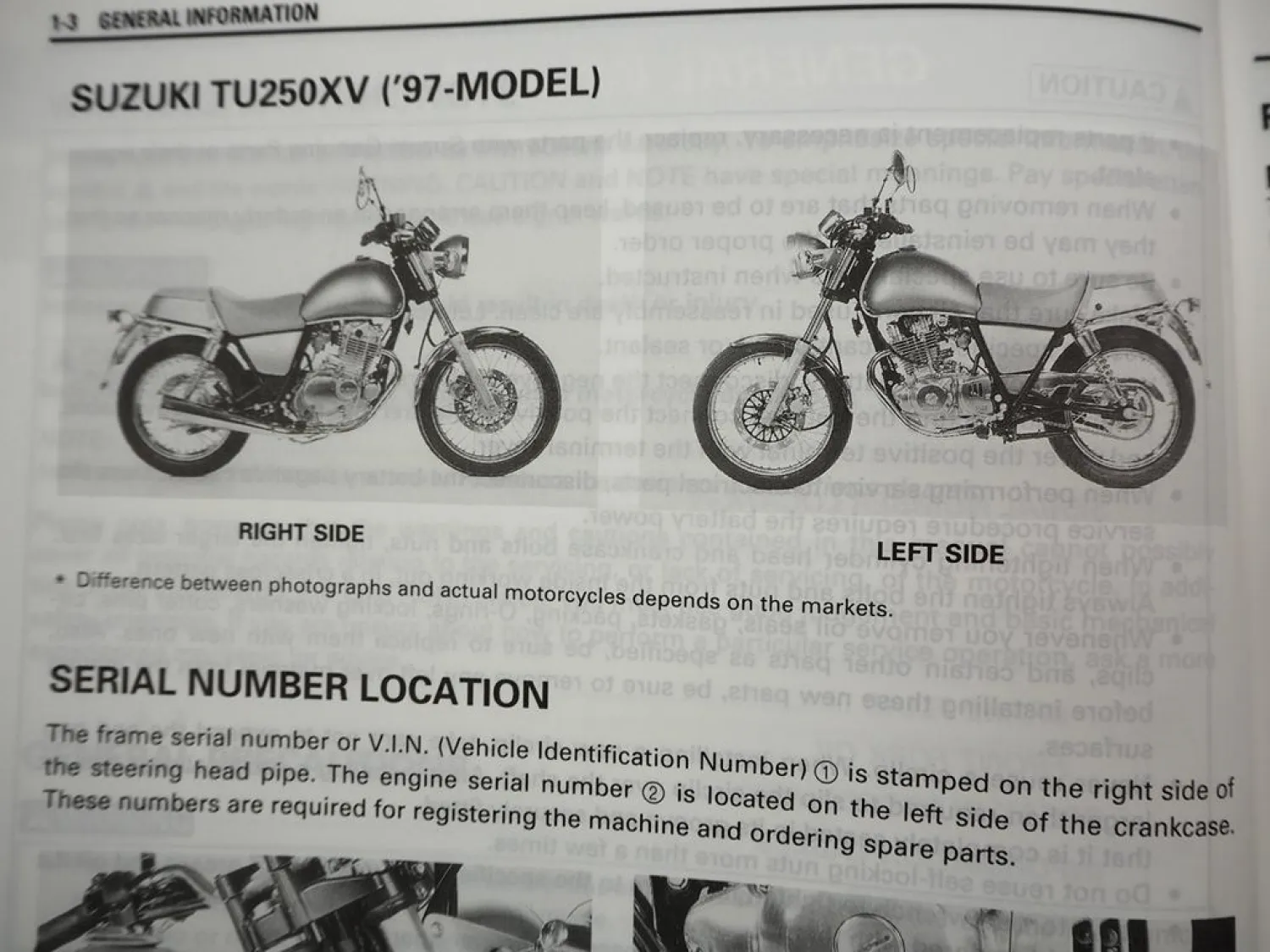 Suzuki TU250 XV from 1996 Service Repair Workshop Manual & Maintenance