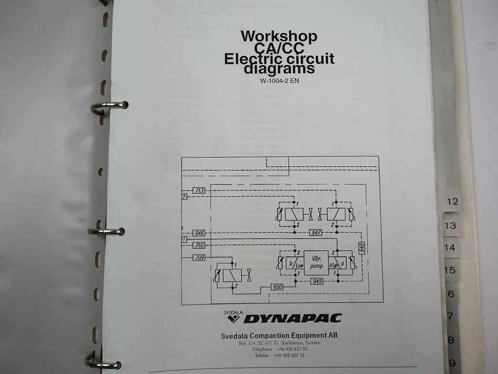 Svedala Dynapac CC CA Vibrationswalzen Betriebsanleitung Schaltplan Hydaulikplan
