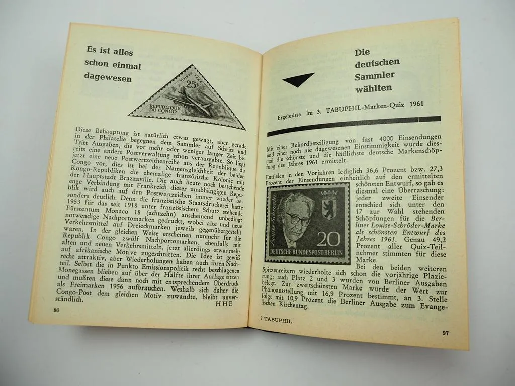 Tabuphil Taschenkalender für den Briefmarken Freund 1963