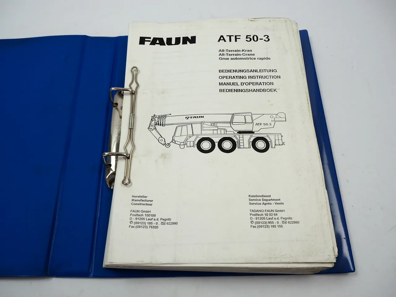 Tadano Faun ATF 50-3 Mobilkran Betriebsanleitung Bedienungsanleitung 1995
