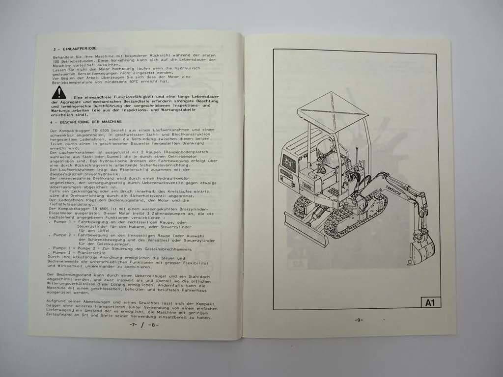 Takeuchi TB 650S 14S Raupenbagger Betriebsanleitung Bedienungsanleitung