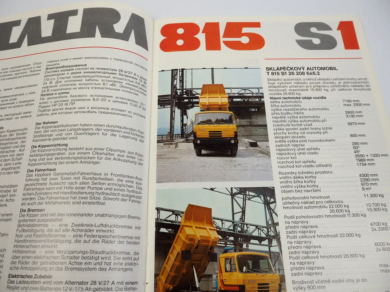 Tatra 815 S1 S3 26 208 Kipper LKW Prospekt in 3 Sprachen ca 1980er CSSR
