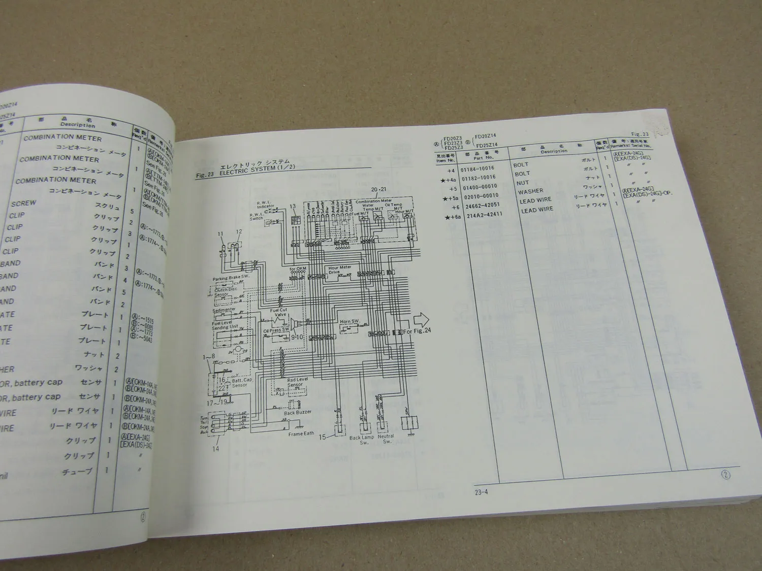 TCM FG FD 20 23 25 N3 Z3 N14 Z14 Stapler Parts List Ersatzteilliste 12/1991