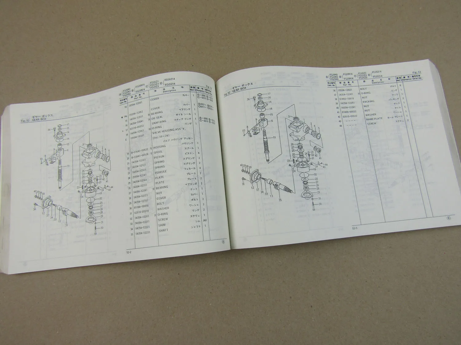 TCM FG FD 20 23 25 N3 Z3 N14 Z14 Stapler Parts List Ersatzteilliste 7/1994