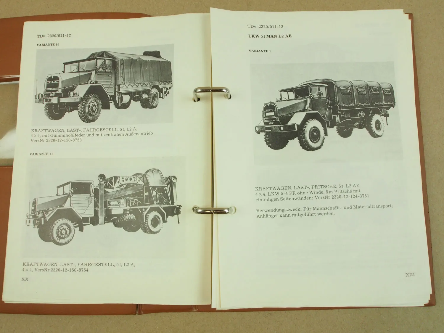 TDV2320/011-12 Betriebsanleitung MAN LKW 5t L2A L2AE Bedienung Wartung 1972