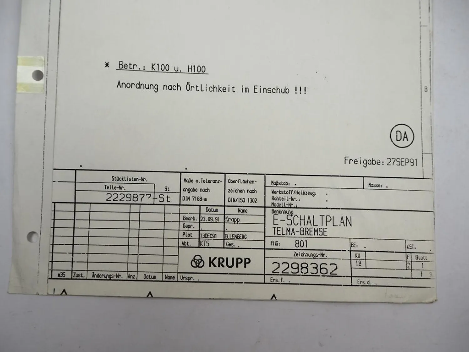 Telma Bremse Retarder für Krupp Kran K100 H100 Betriebsanleitung ETL Schaltplan