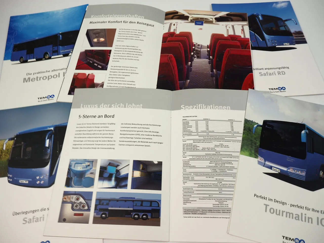 TEMSA Safari HD RD Opalin Tourmalin IC Diamond Metropol Bus 7x Prospekt