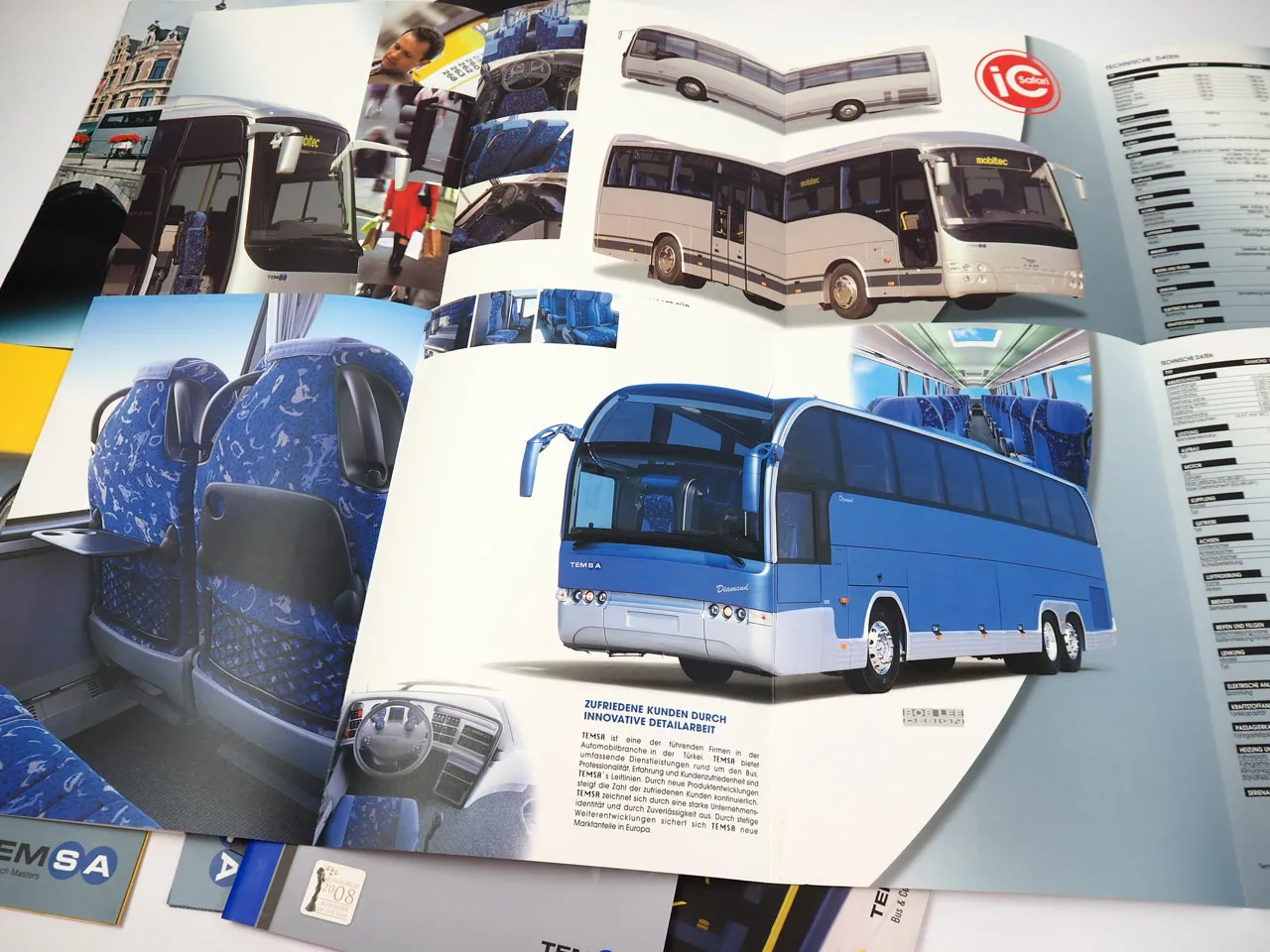 TEMSA Safari Opalin Diamond Avenue Reisebus Stadtbus Programm 8x Prospekt