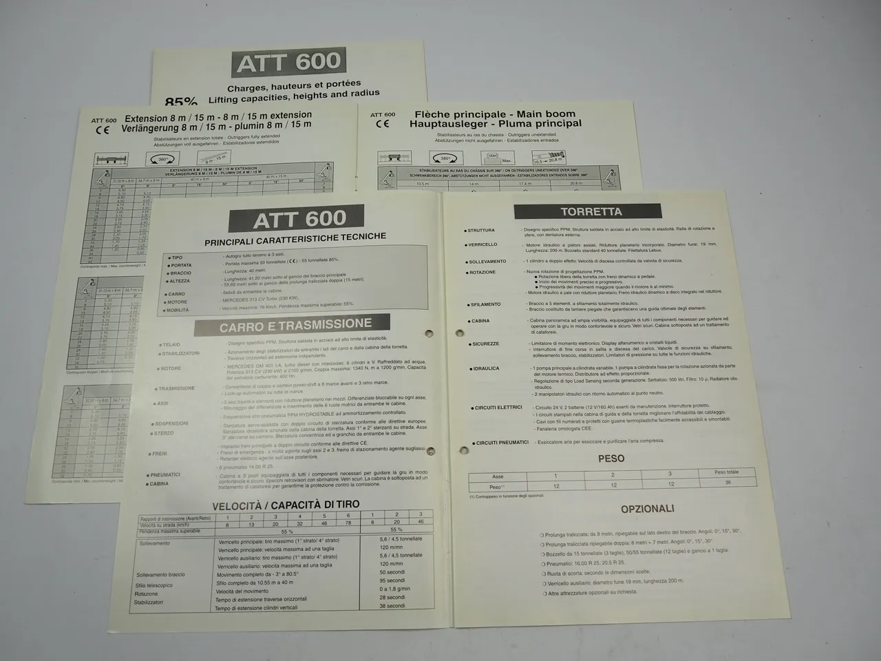 Terex Potain Poclain PPM ATT 600 Mobilkran Autokran 3x Prospekt Brochure 1997/98