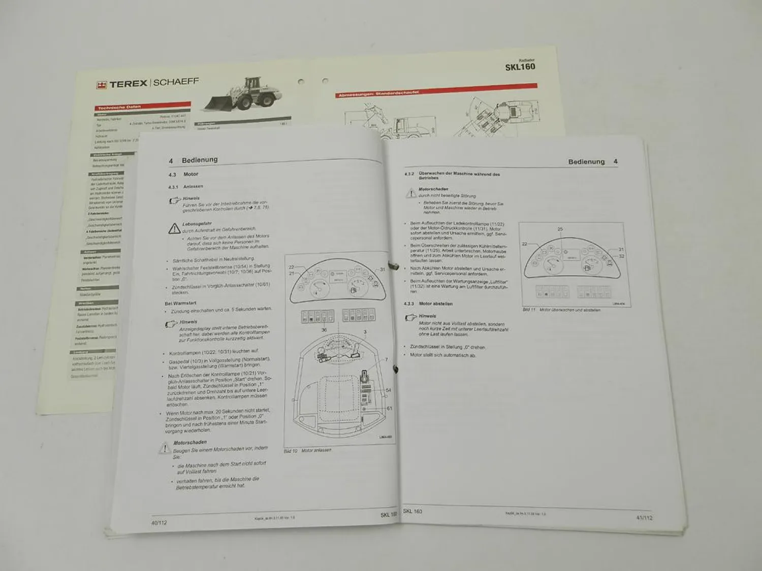 Terex Schaeff SKL 160 Radlader Betriebsanleitung Bedienung Wartung 2005