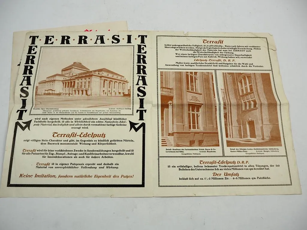Terrasit Naturstein Edelputz Industrie GmbH Sprendlingen Prospekte 1921 Art Deco