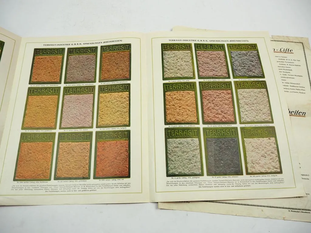 Terrasit Naturstein Edelputz Industrie GmbH Sprendlingen Prospekte 1921 Art Deco