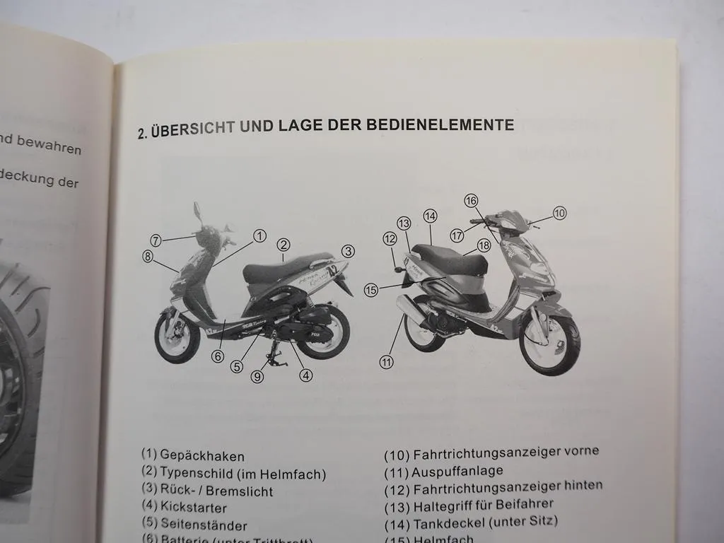 TGB Hawk 50 Motorroller Betriebsanleitung Serviceheft 2008