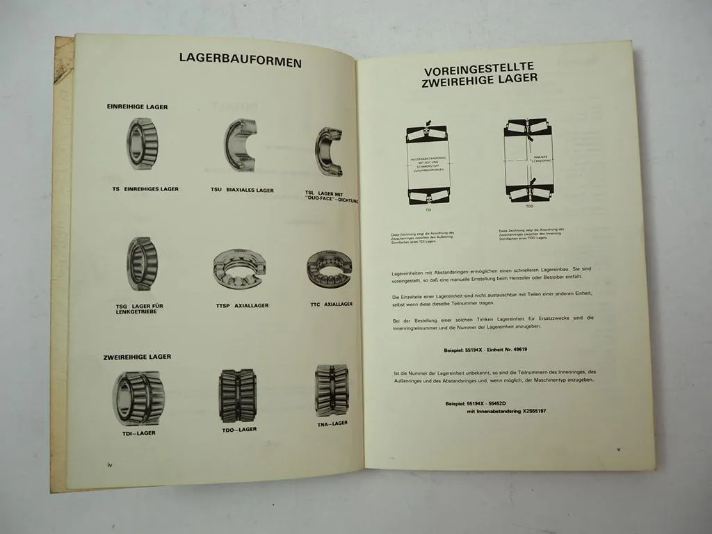 Timken Kegelrollenlager in Landmaschinen Baumaschinen Produktkatalog 1975 - 1985