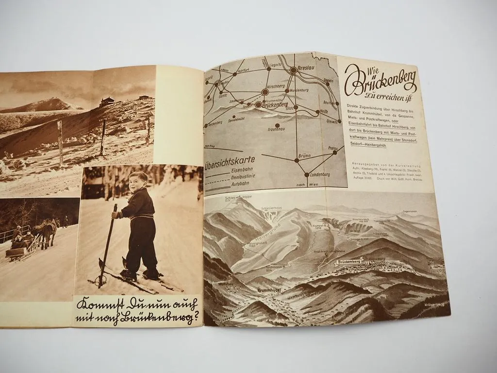 Tourismus Prospekt Brückenberg Wang Riesengebirge Schlesien 1939