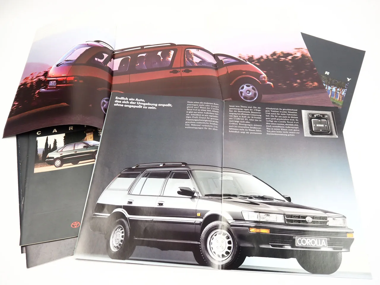 Toyota 11x Prospekt Previa Camry Starlet Paseo Carina Corolla 1990er Jahre