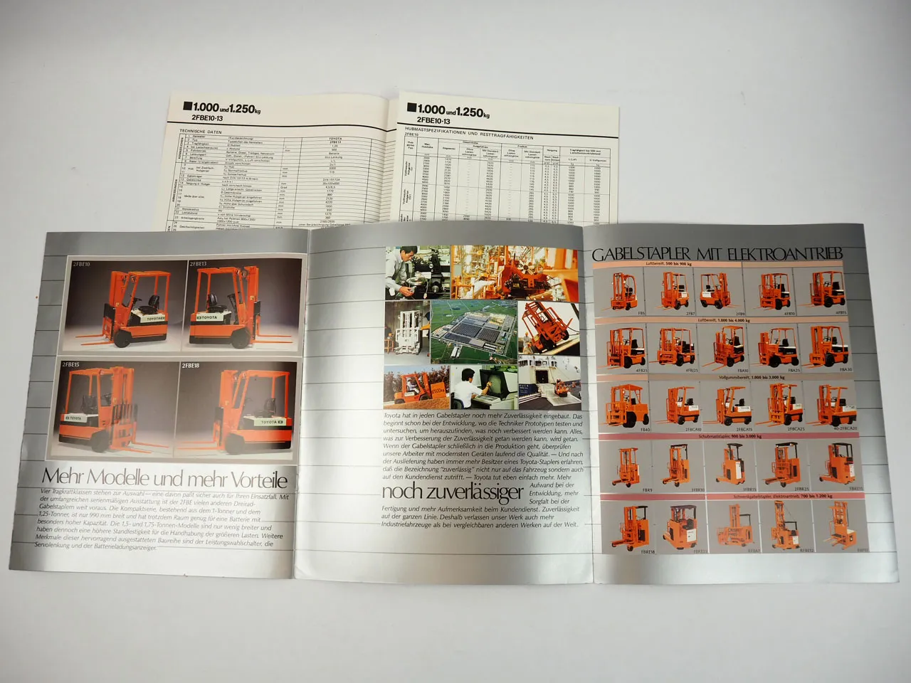 Toyota 2FBE 10 13 15 18 Gabelstapler Dreirad 1.0 bis 1.75t Prospekt 1984