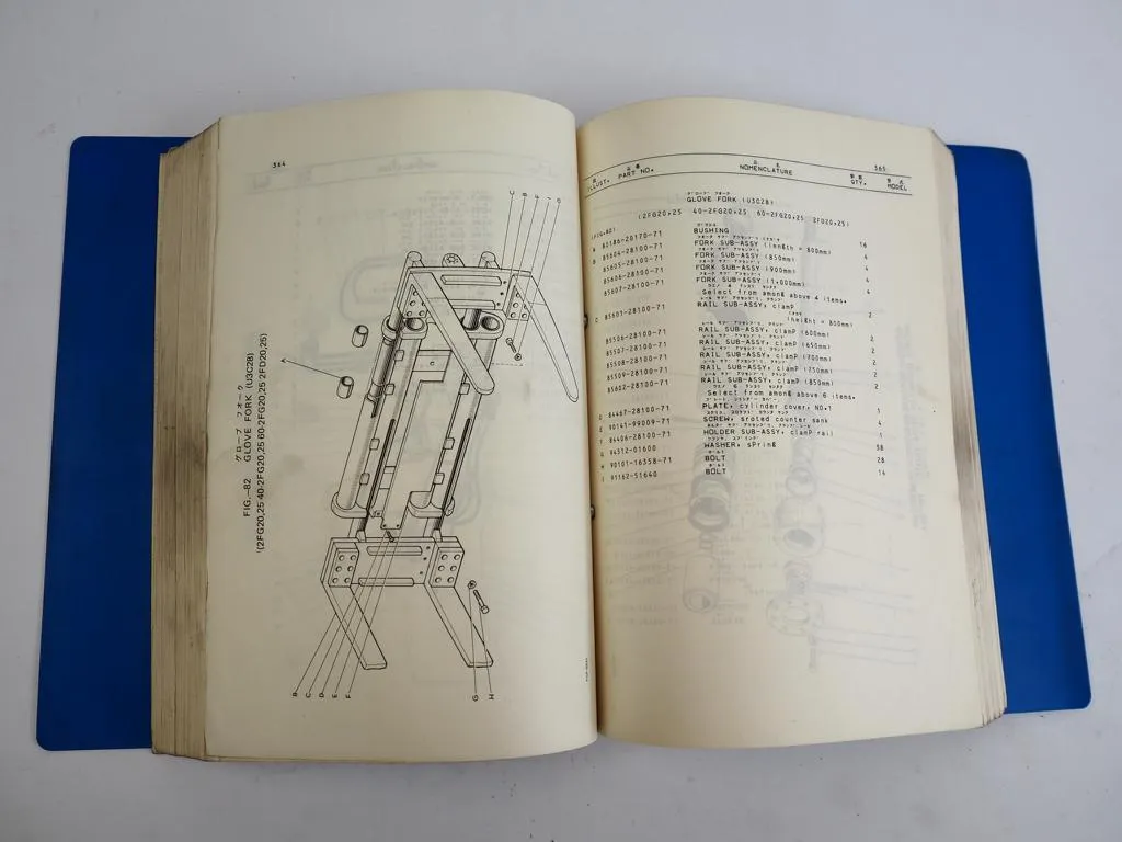 Toyota 2FD/2FG 20 25 FG30 2FD30 Forklift Attachment Parts Catalog1980