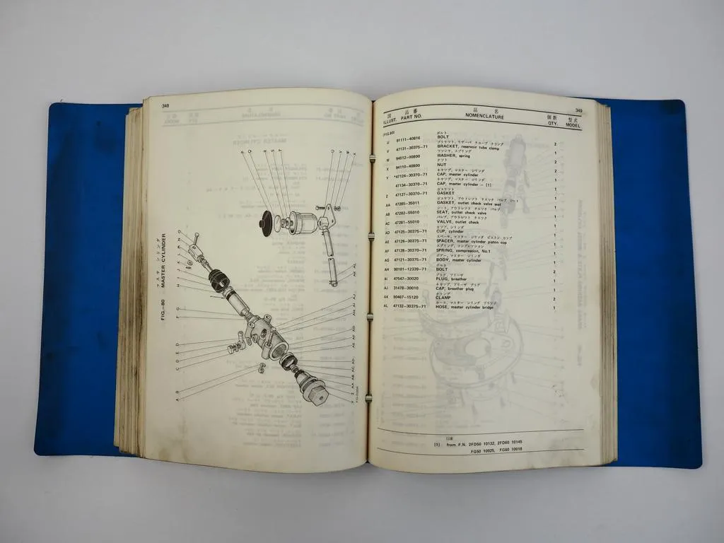 Toyota 2FD FG 2FG 50 60 Forklift Gabelstapler Parts Catalog Ersatzteilliste1976