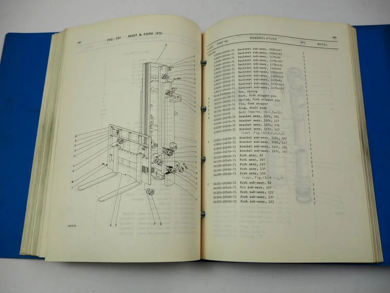 Toyota 2FG20 25 & 2FD20 25 Forklift Truck Parts Catalog Ersatzteilliste 1973