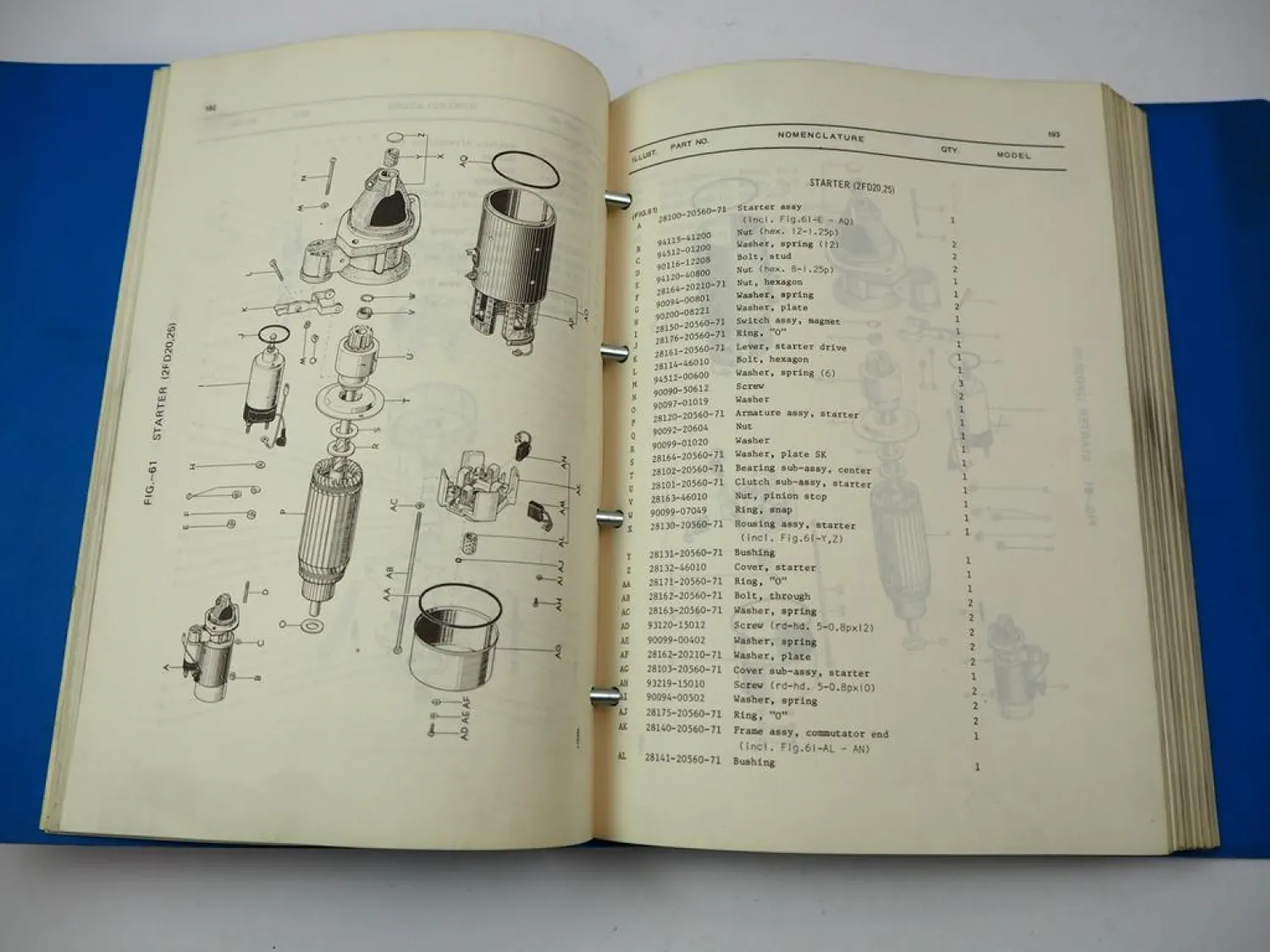 Toyota 2FG20 25 & 2FD20 25 Forklift Truck Parts Catalog Ersatzteilliste 1973