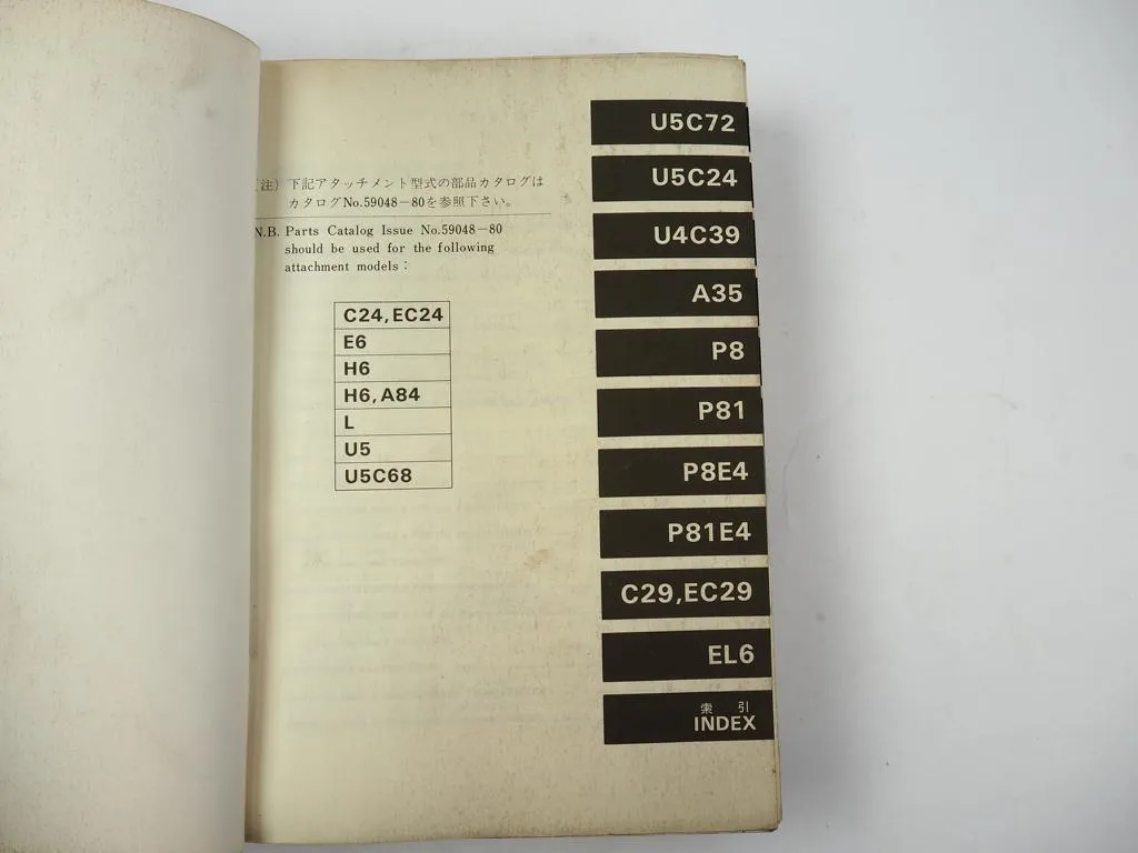 Toyota 3FD 3FG 20 25 FD FG 23 Forklift Attachment Parts Catalog 1981