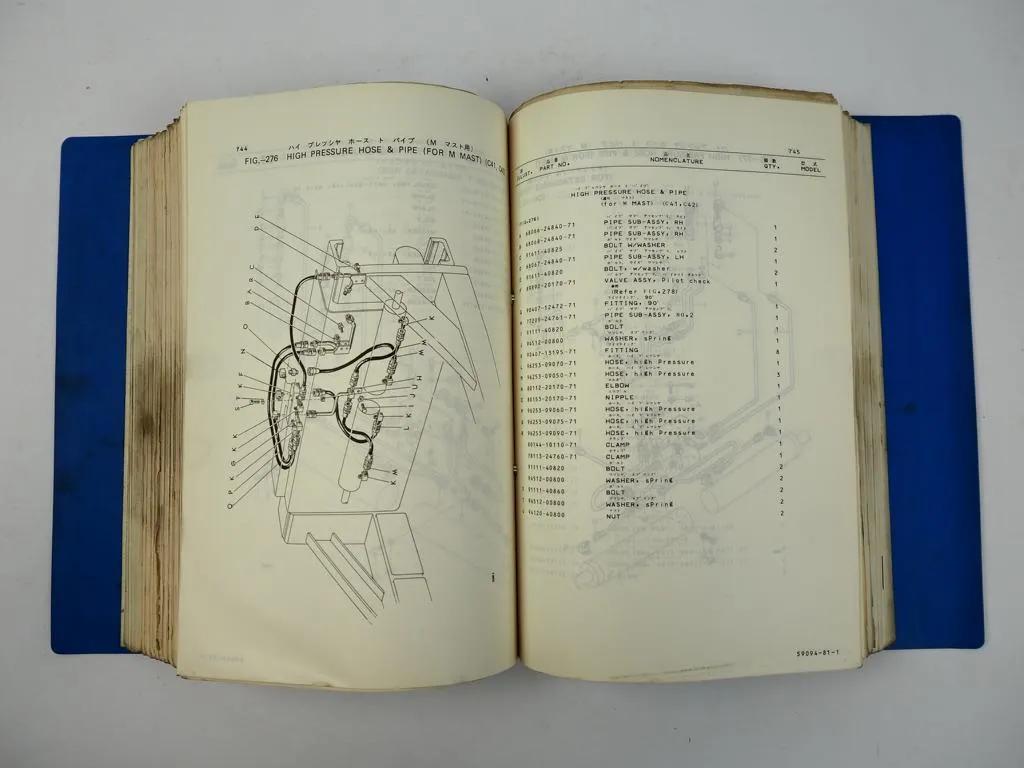Toyota 3FD 3FG 20 25 FD FG 23 Forklift Attachment Parts Catalog 1981