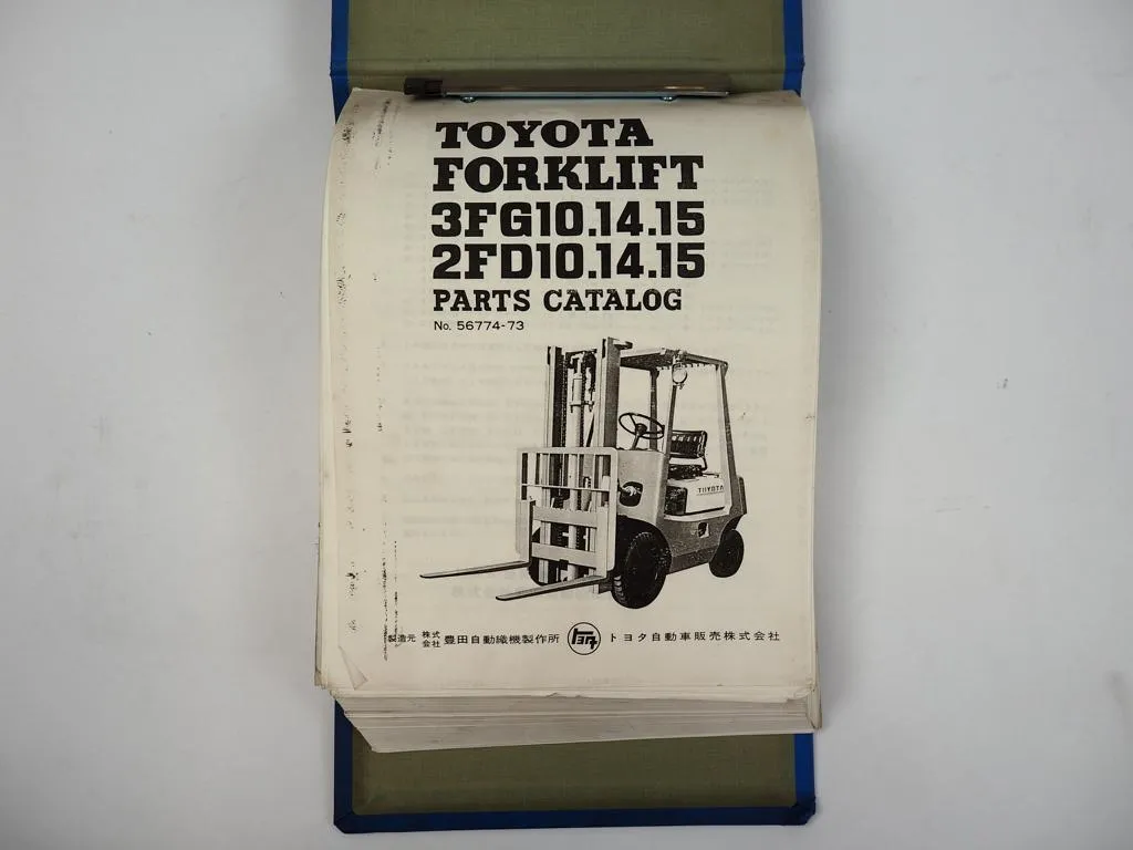 Toyota 3FG 2FD 10 14 15 Forklift Truck Ersatzteilliste Parts Catalog 1973