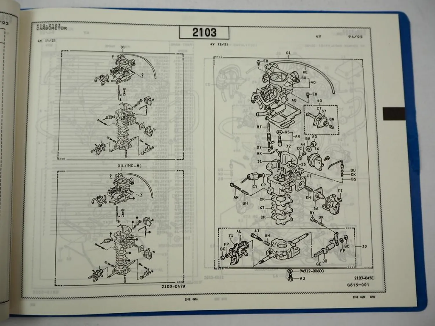 Toyota 42-6FGF20 & 25 Forklift Truck Parts Catalog Ersatzteilliste Gabelstapler